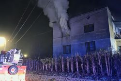 Pożar budynku w Andrychowie ... Pożar budynku w Andrychowie ...